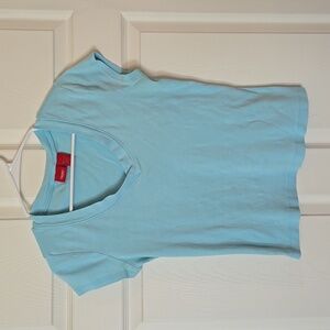 Aqua Blue V-Neck T-Shirt Size L (Junior)